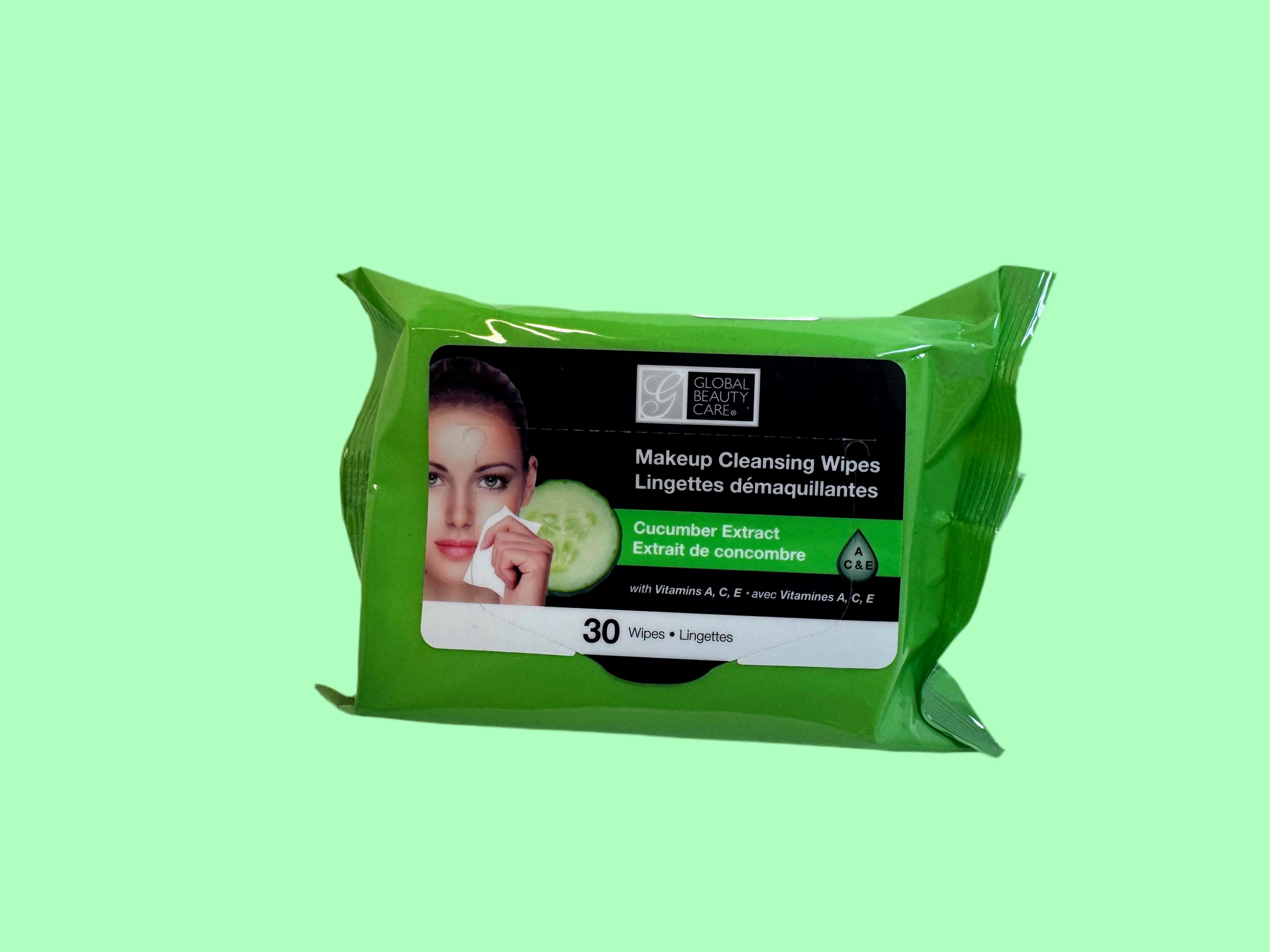 Global Beauty Care Makeup Cleansing Wipes  – 30 Count, Enriched with Vitamins A, C & E, Refreshing & Gentle Face Wipes for Makeup Removal and Skin Hydration